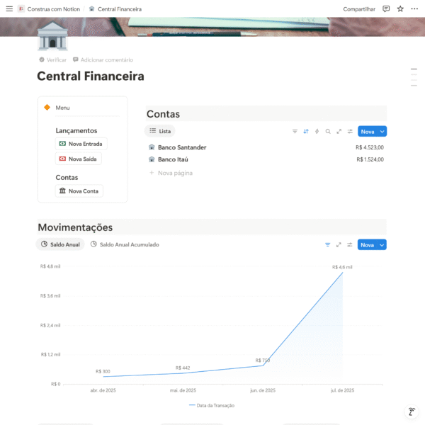 Página Inicial Modelo Central Financeira